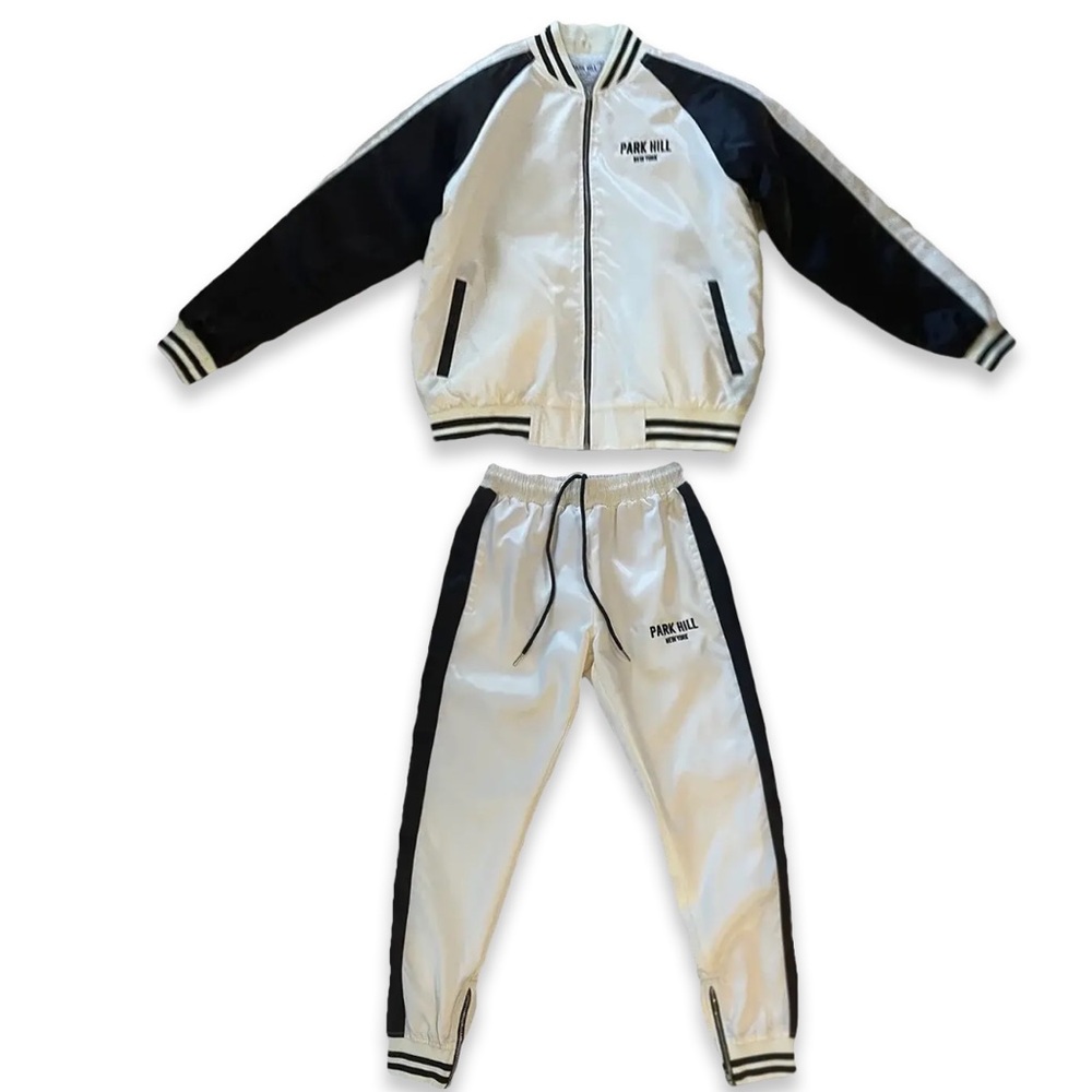 PARK HILL SATIN VARSITY SUIT - CREAM SZ XS